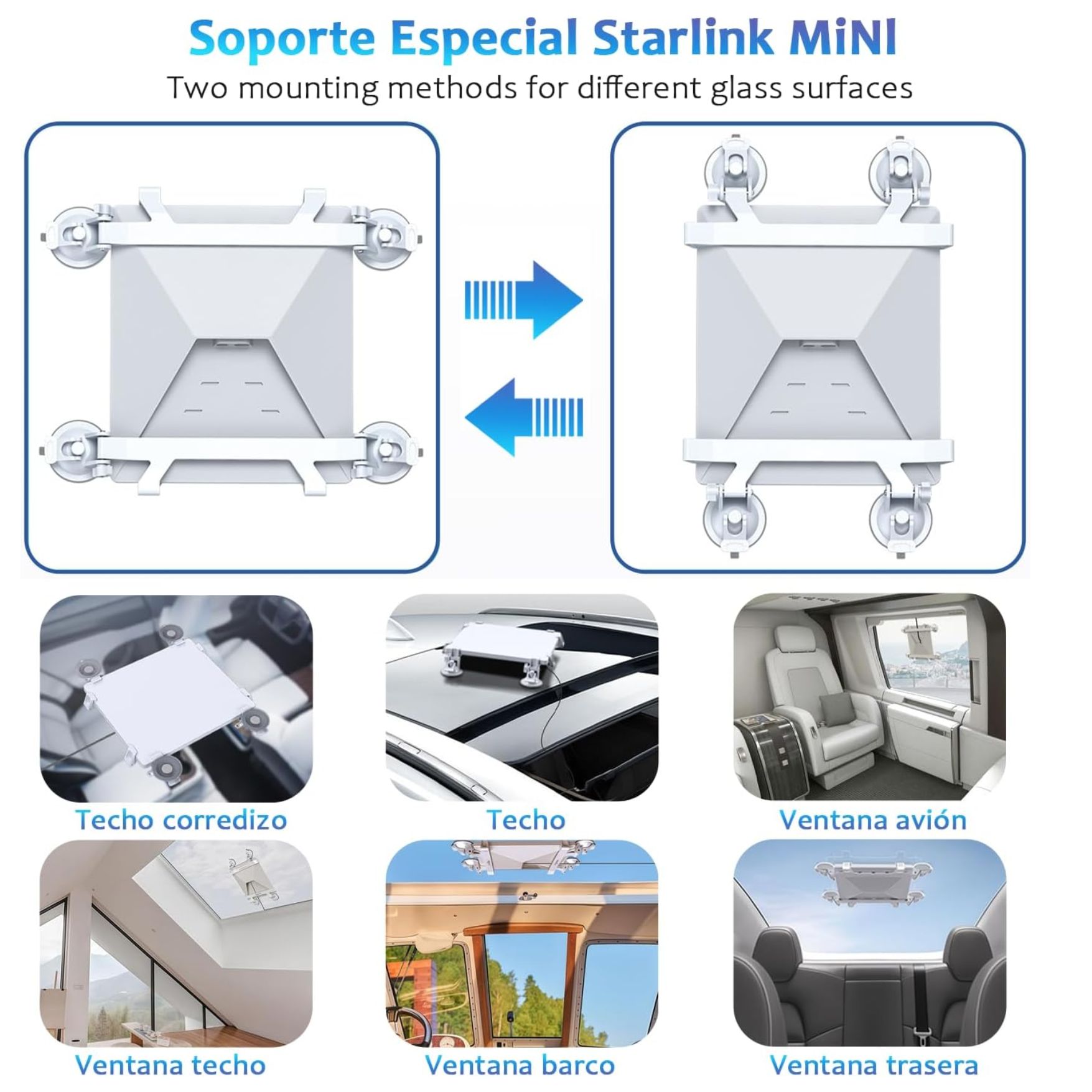 BASE SOPORTE DE ANTENA STARLINK MINI CON VENTOSA PARA CARRO AUTO, BARCOS, CAMPING Y VIAJES - 6