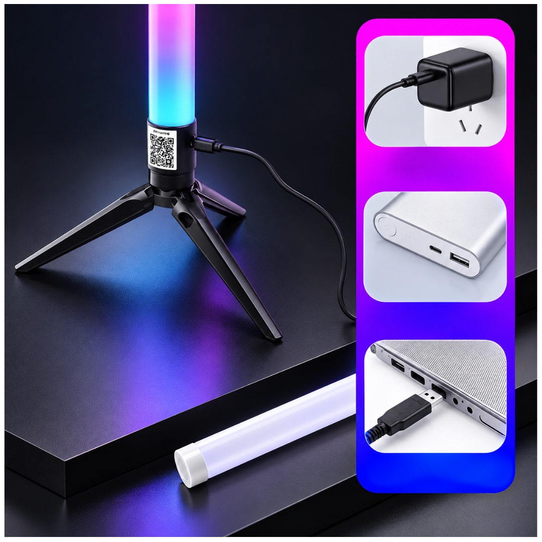TUBO DE LUZ RGB LED CON CONTROL REMOTO APP MULTICOLOR - 2