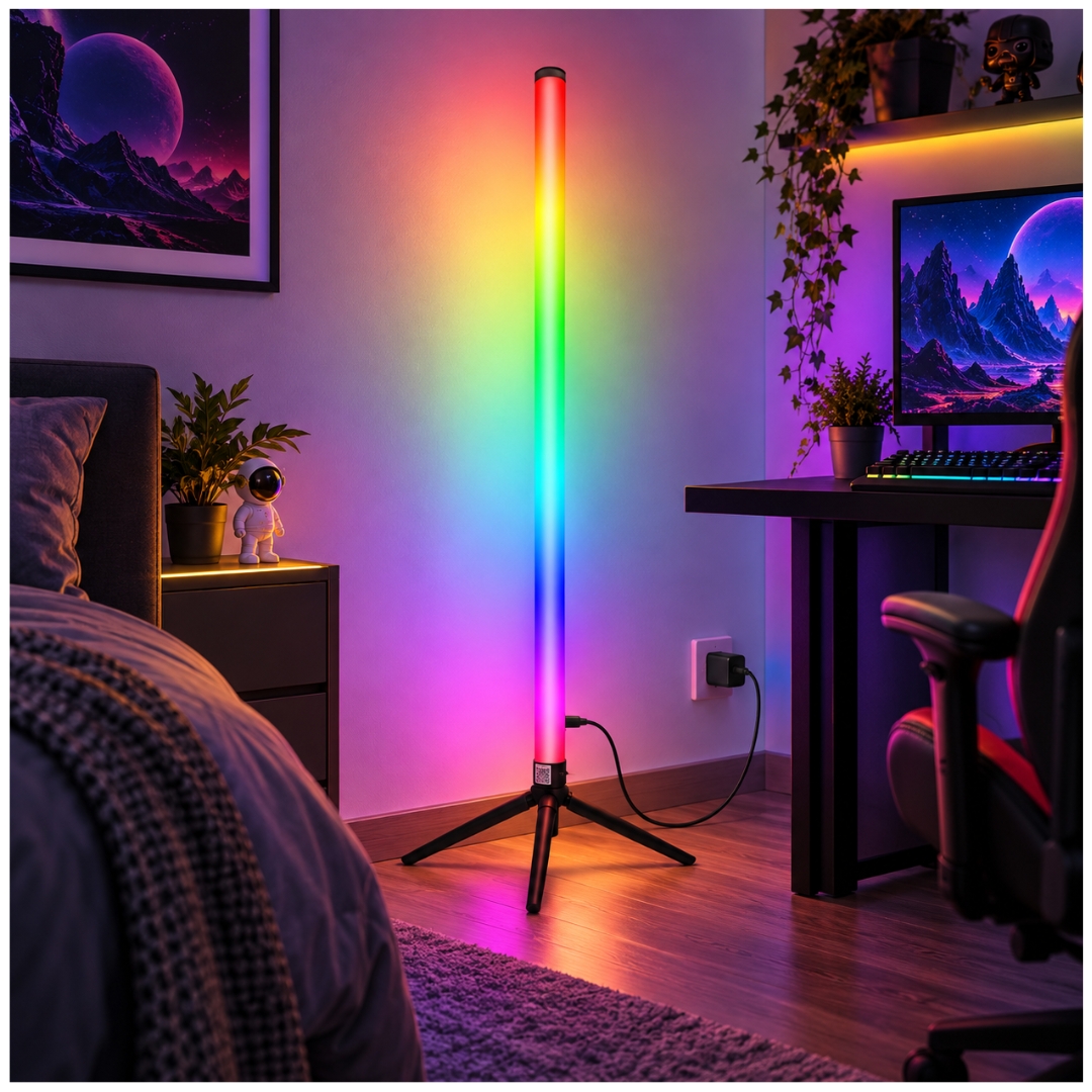 TUBO DE LUZ RGB LED CON CONTROL REMOTO APP MULTICOLOR - 4