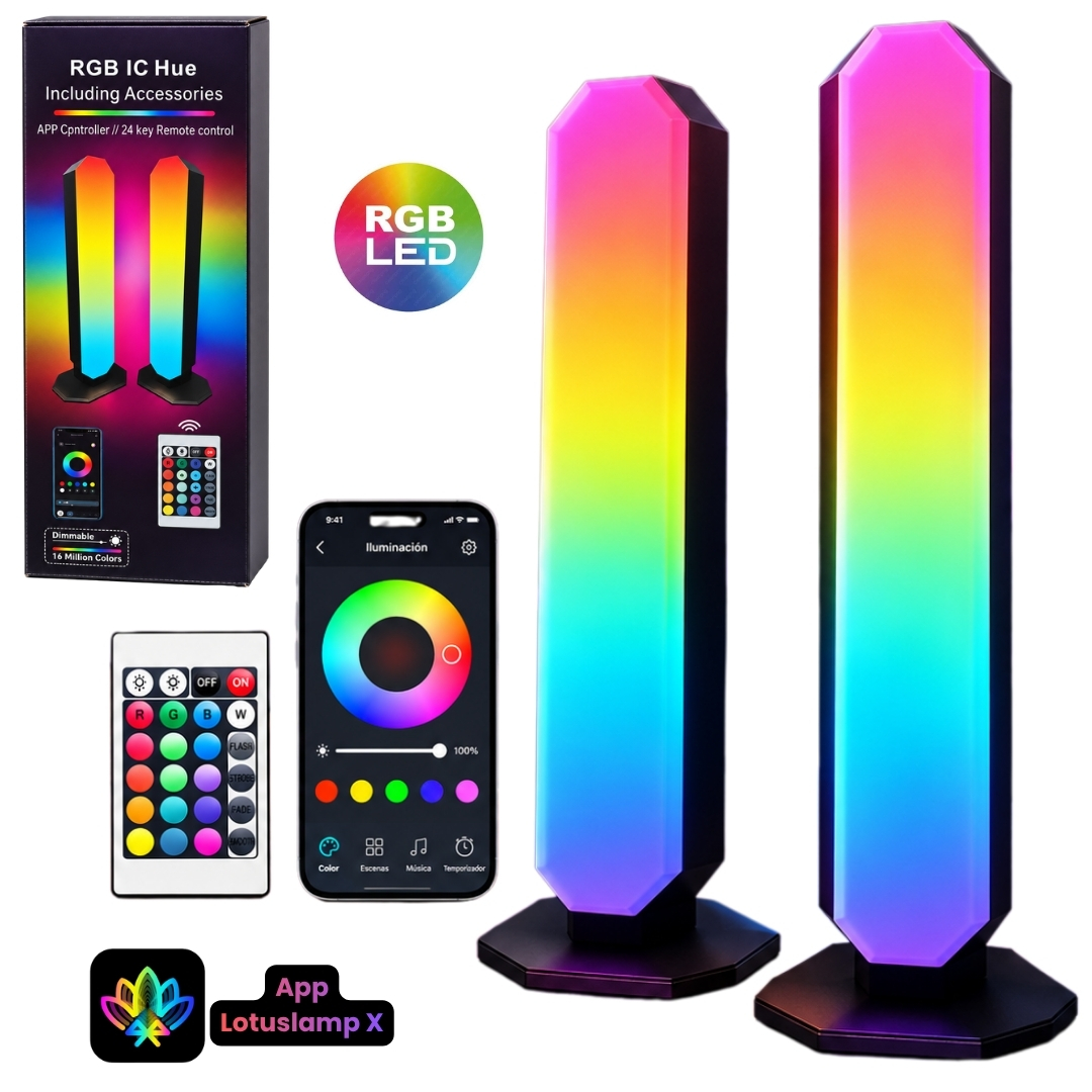 BARRAS DE LUCES LED RGB APP CONTROL REMOTO INTELIGENTE BLUETOOTH RITMICA USB - 2