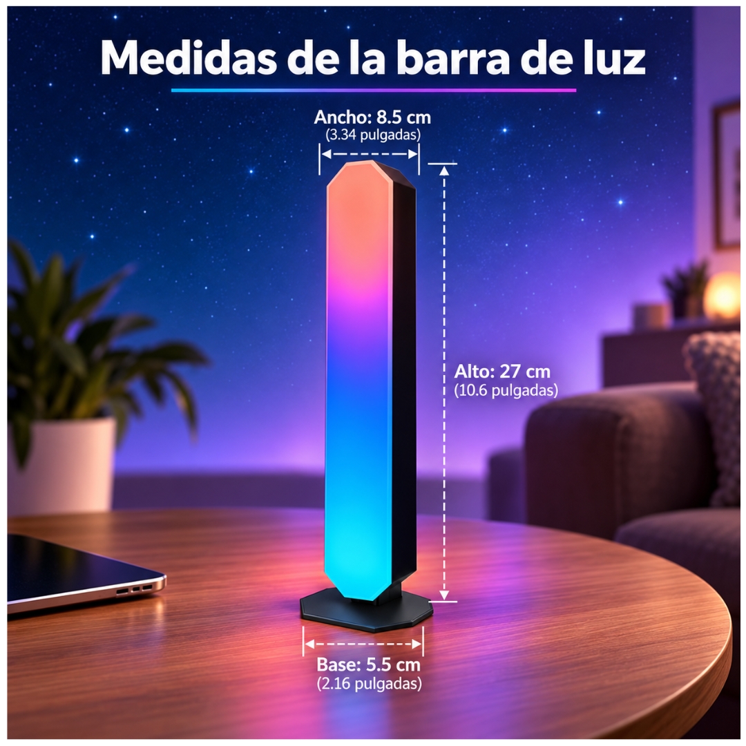 BARRAS DE LUCES LED RGB APP CONTROL REMOTO INTELIGENTE BLUETOOTH RITMICA USB - 3