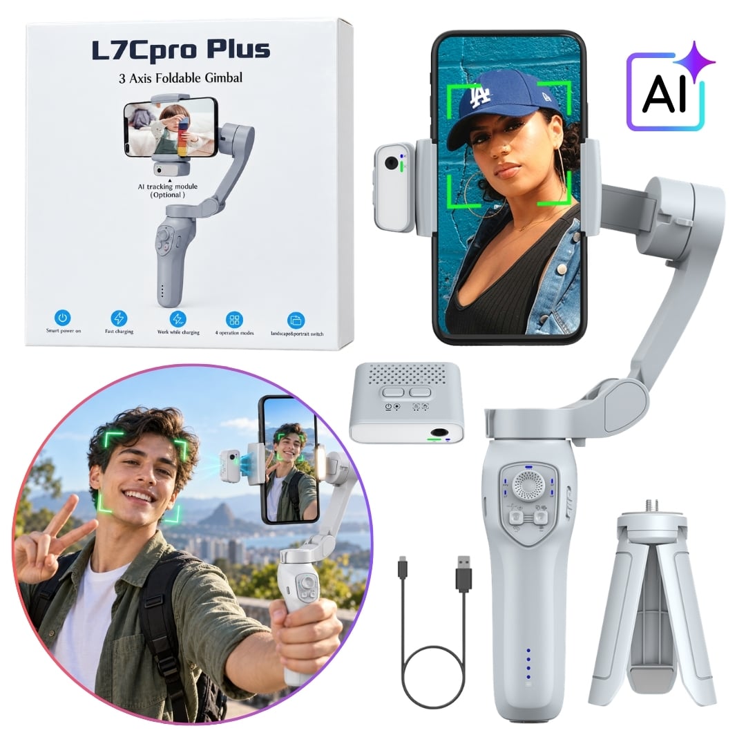 ESTABILIZADOR INTELIGENTE IA GIMBALL PARA CAMARAS CELULARES FOTOGRAFIA PROFESIONAL - 1