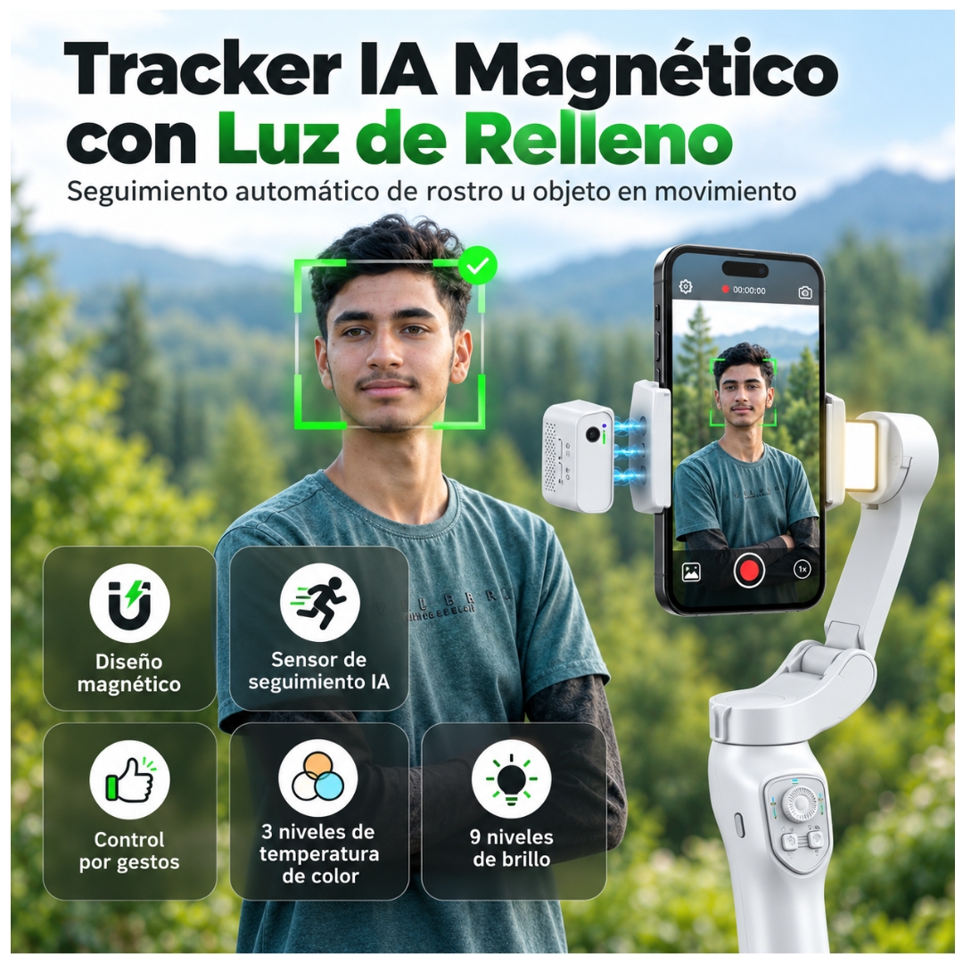 ESTABILIZADOR INTELIGENTE IA GIMBALL PARA CAMARAS CELULARES FOTOGRAFIA PROFESIONAL - 4