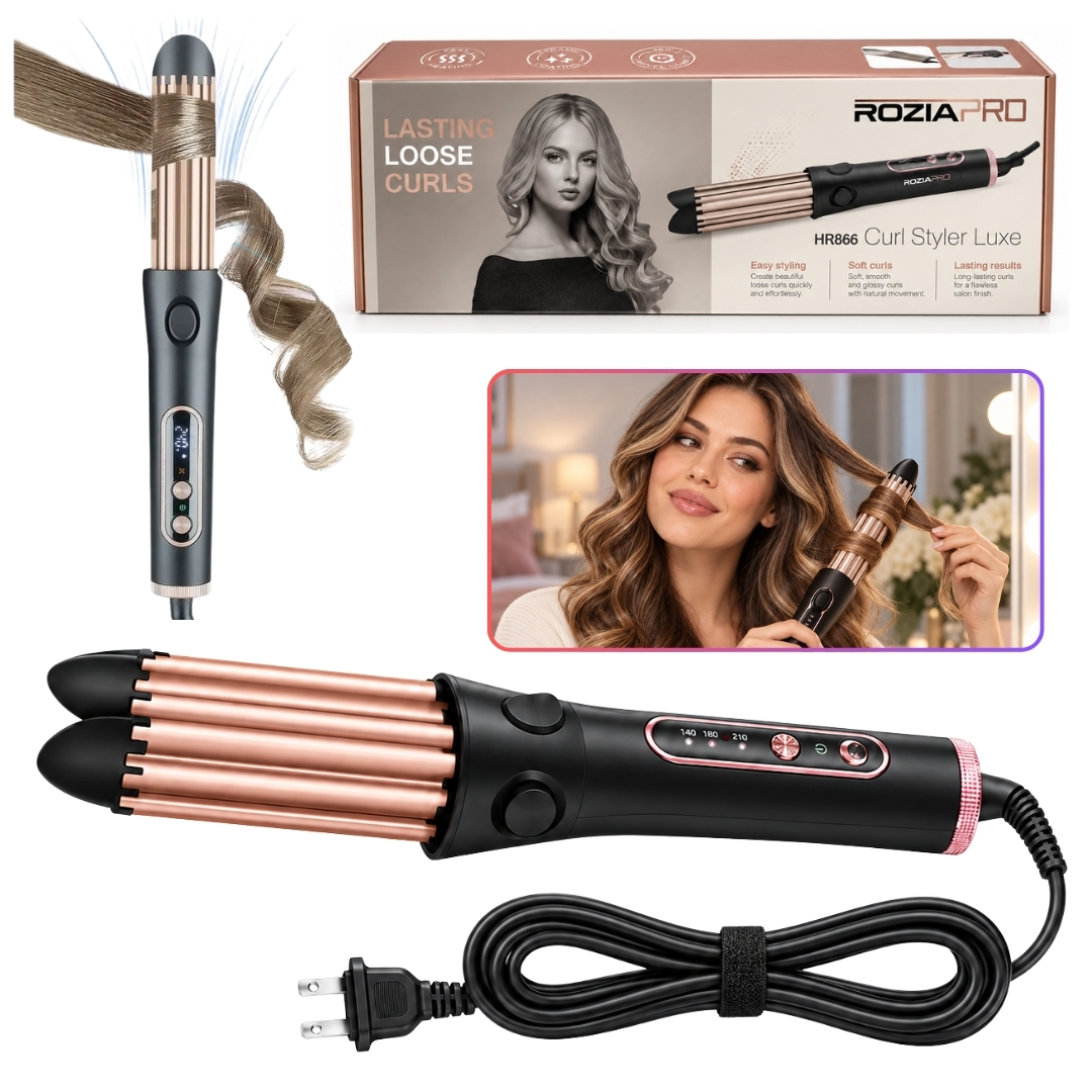 PLANCHA PROFESIONAL ALISADORA RIZADORA PARA CABELLO ROZIA HR-866 - 1