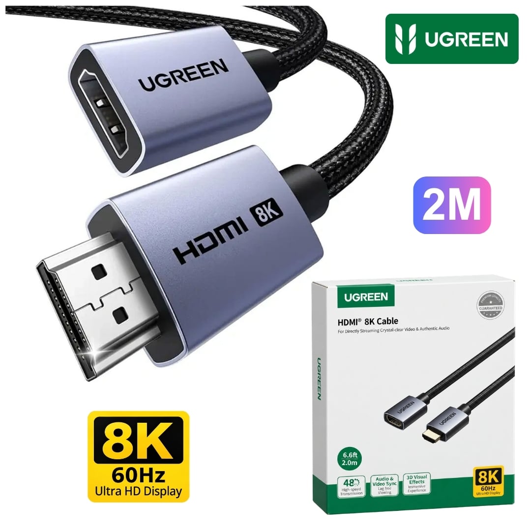 CABLE EXTENSIÓN HDMI 2.1 UGREEN 8K 60HZ CABLE ALARGADOR 2 METROS HD165-95927 - 1