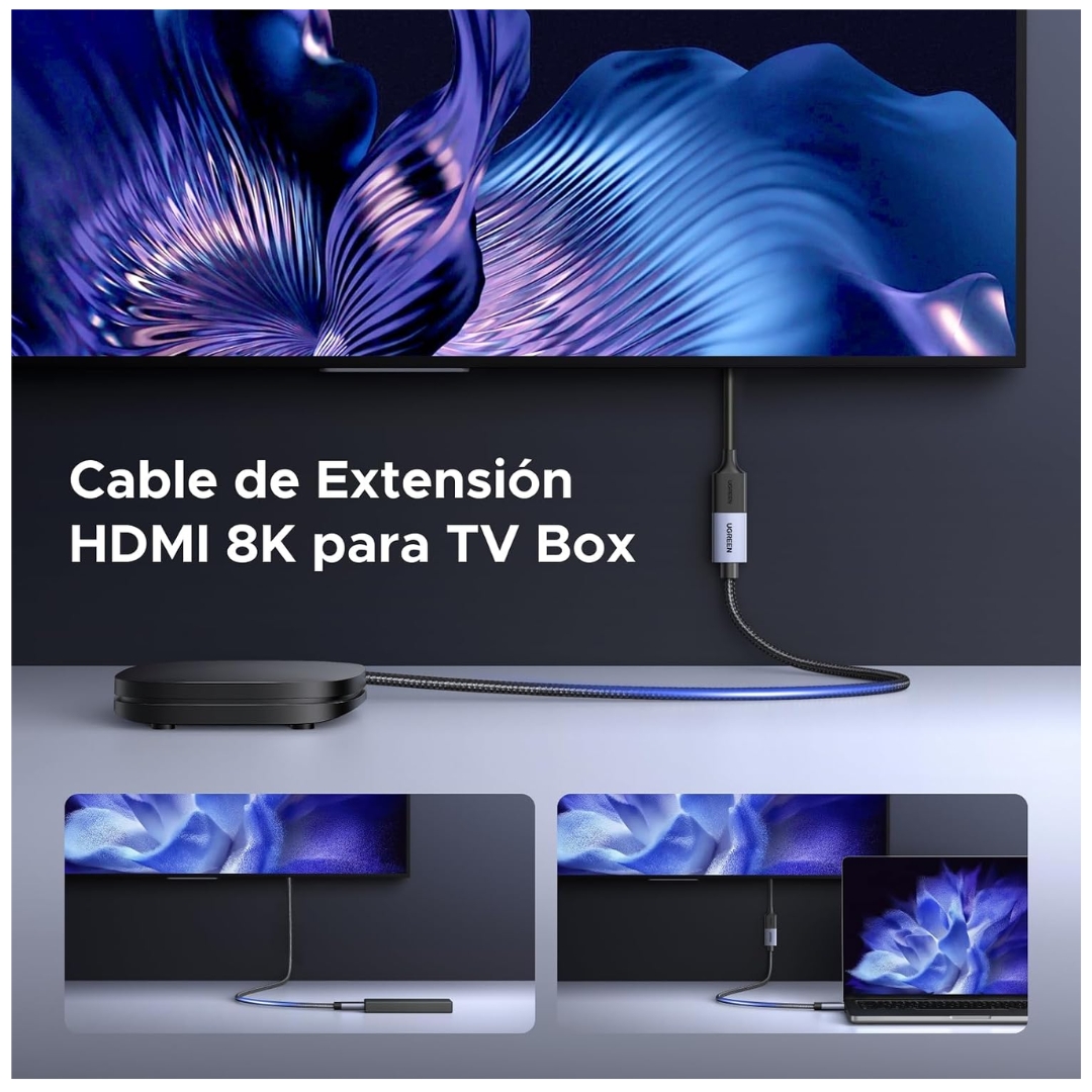CABLE EXTENSIÓN HDMI 2.1 UGREEN 8K 60HZ CABLE ALARGADOR 2 METROS HD165-95927 - 5