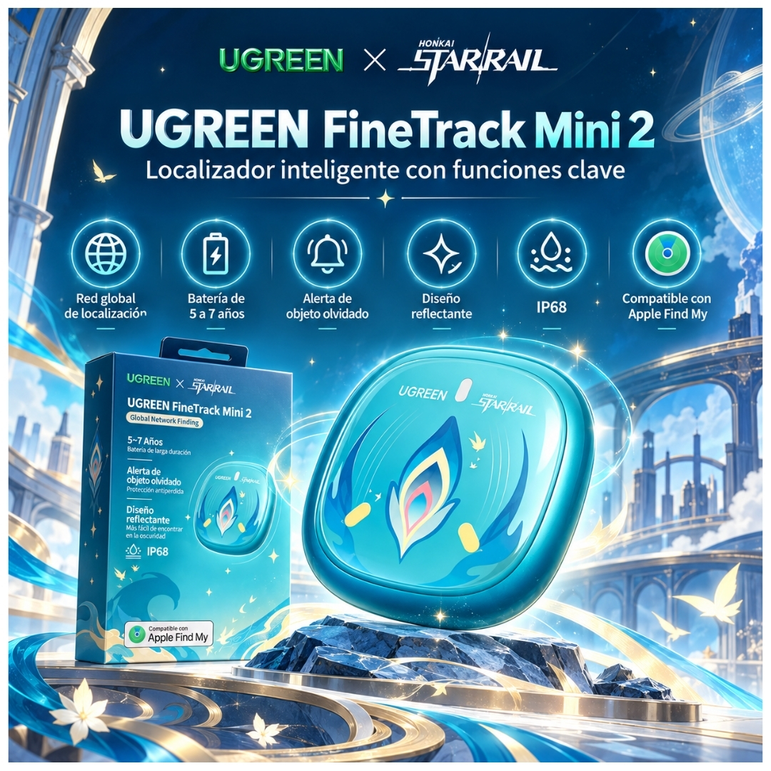 RASTREADOR INTELIGENTE UGREEN FINETRACK MINI PARA IPHONE IP68 EDICIÓN ESPECIAL FT205 - 95900SR - 2