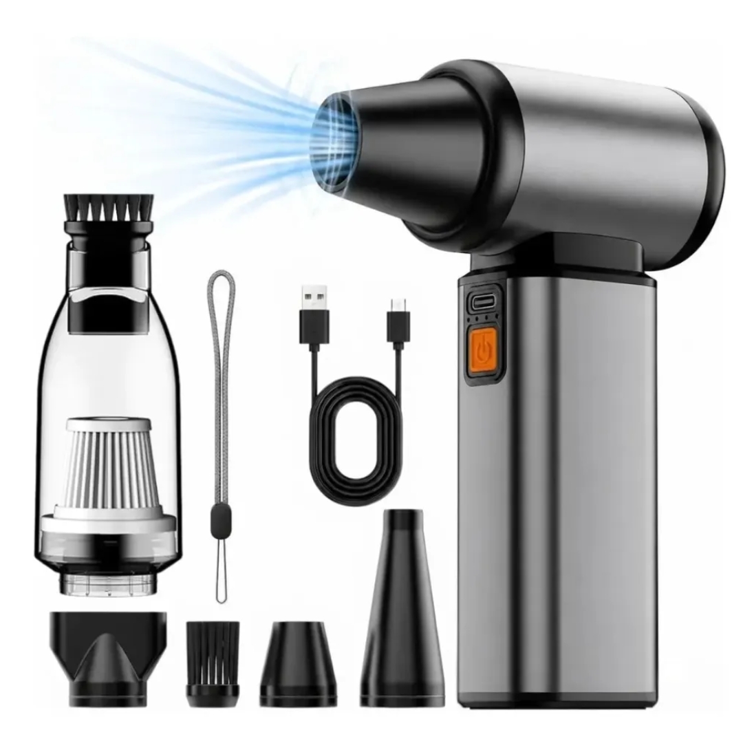 SOPLADOR DE AIRE ASPIRADORA ELÉCTRICO 130000 RPM PARA PC Y AUTO INALAMBRICO RECARGABLE PORTATIL 2 EN 1 - 1
