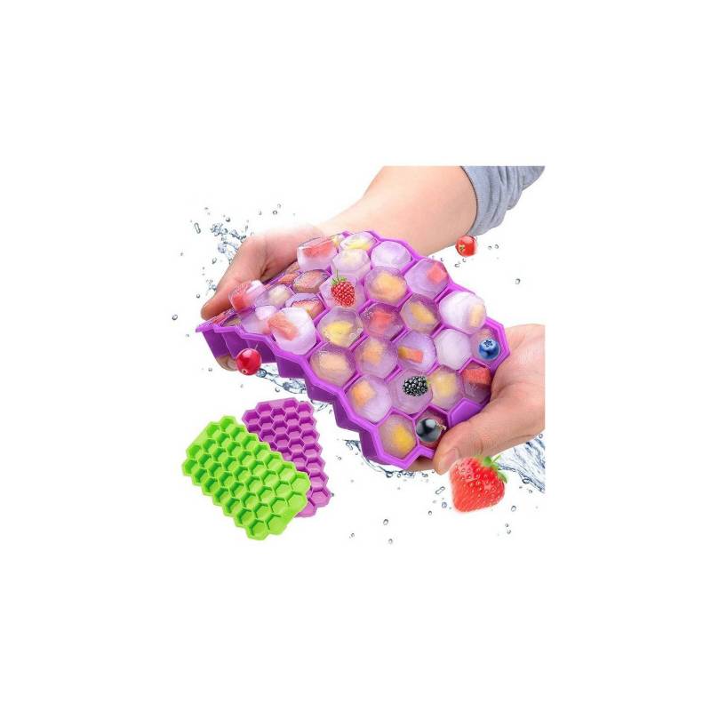 SET DE 3 CUBETAS DE SILICONA PARA HIELO MODELO PANAL - 2