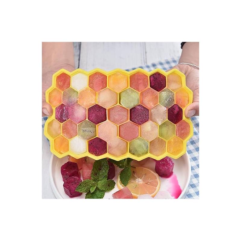 SET DE 3 CUBETAS DE SILICONA PARA HIELO MODELO PANAL - 6