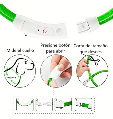 COLLAR LUMINOSO PARA PERROS RECARGABLE POR USB - 6
