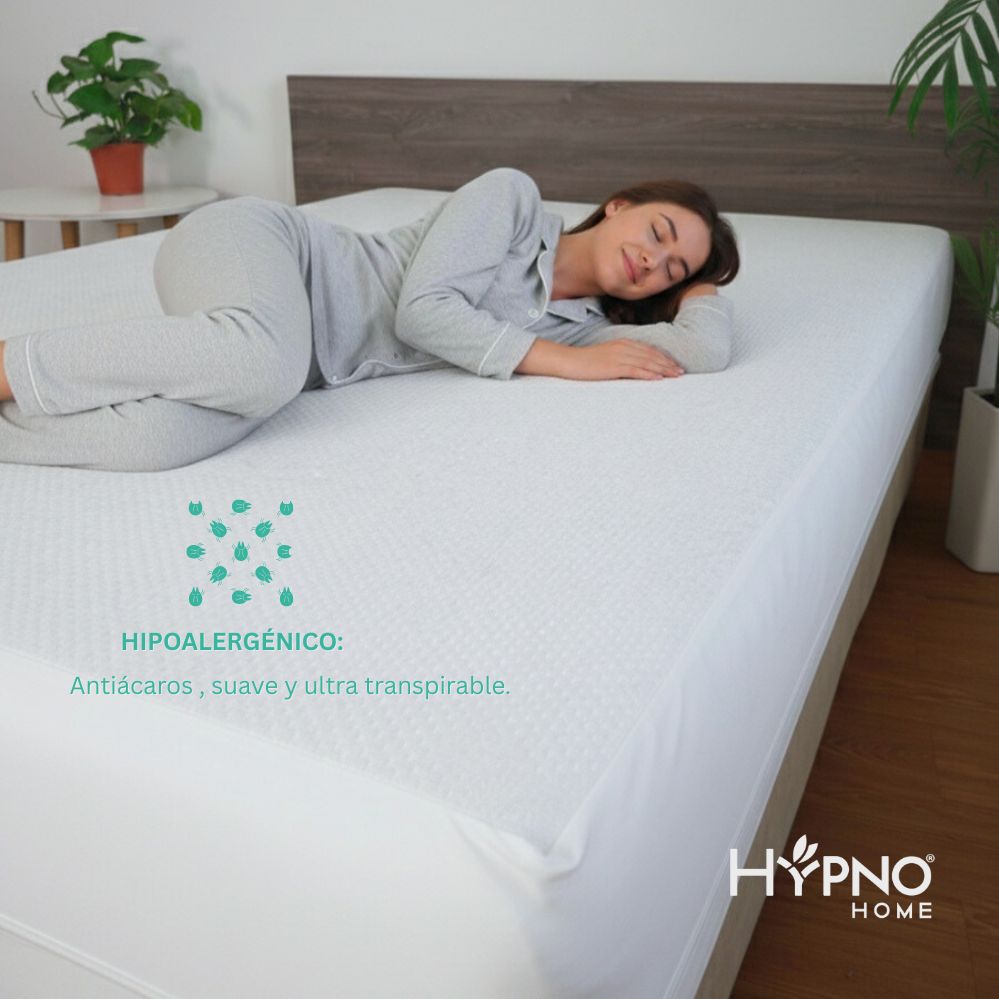 FUNDA DE COLCHON IMPERMEABLE HYPNO KING C/CIERRE DE BAMBU - BLANCO - 5