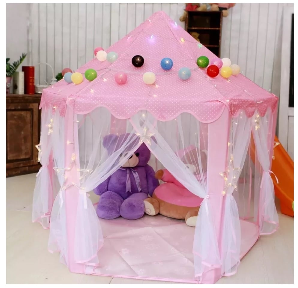 CASTILLO TUL CARPA CASITA DE JUEGOS PARA  NIÑOS- ROSADO - 2