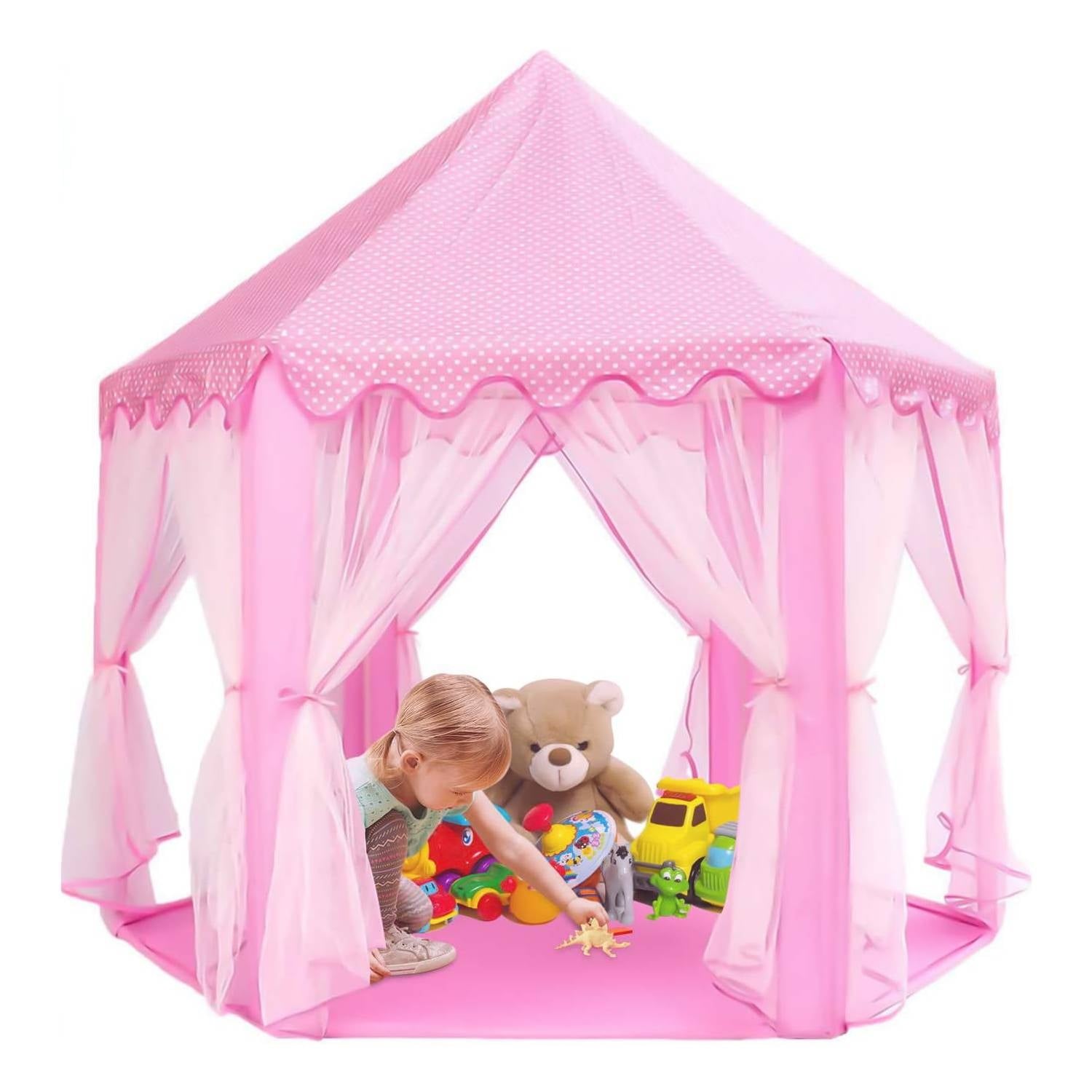CASTILLO TUL CARPA CASITA DE JUEGOS PARA  NIÑOS- ROSADO - 4