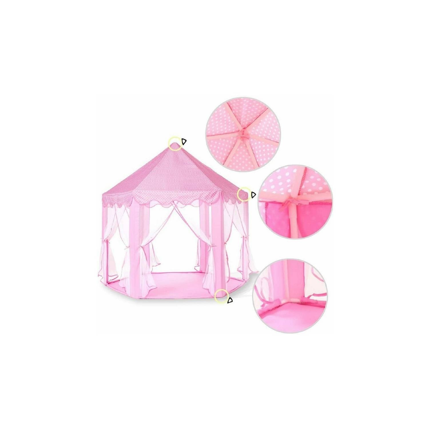 CASTILLO TUL CARPA CASITA DE JUEGOS PARA  NIÑOS- ROSADO - 5