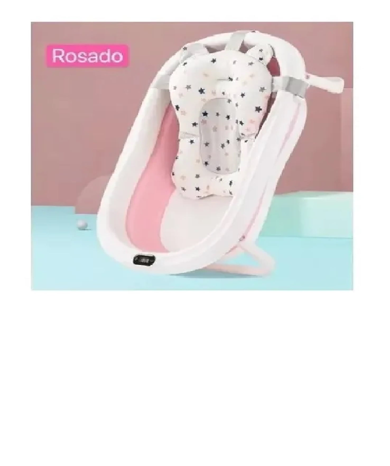 BAÑERA PLEGABLE CON TERMOMETRO MAS COJIN PARA BEBE - 4