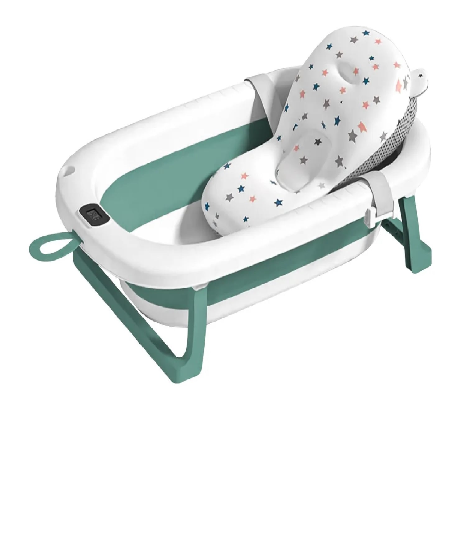 BAÑERA PLEGABLE CON TERMOMETRO MAS COJIN PARA BEBE - 1