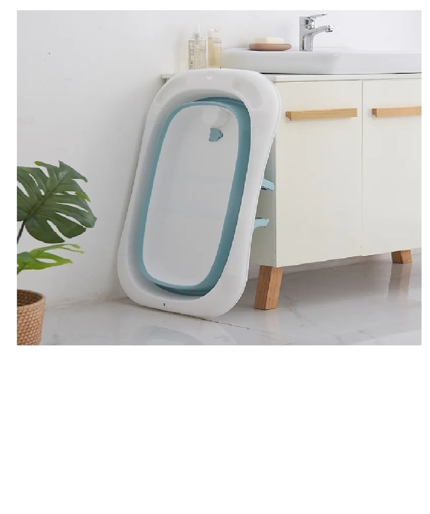 BAÑERA PLEGABLE CON TERMOMETRO MAS COJIN PARA BEBE - 5