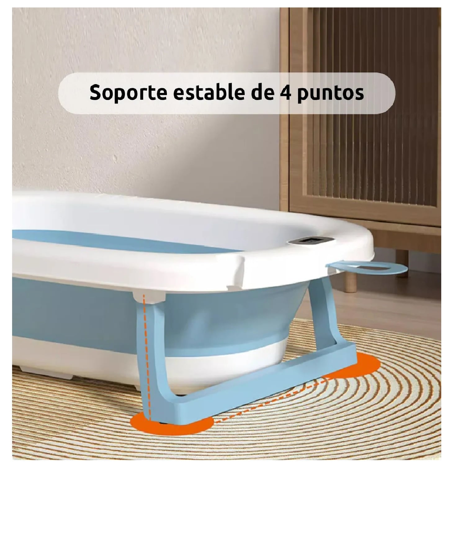 BAÑERA PLEGABLE CON TERMOMETRO MAS COJIN PARA BEBE - 5