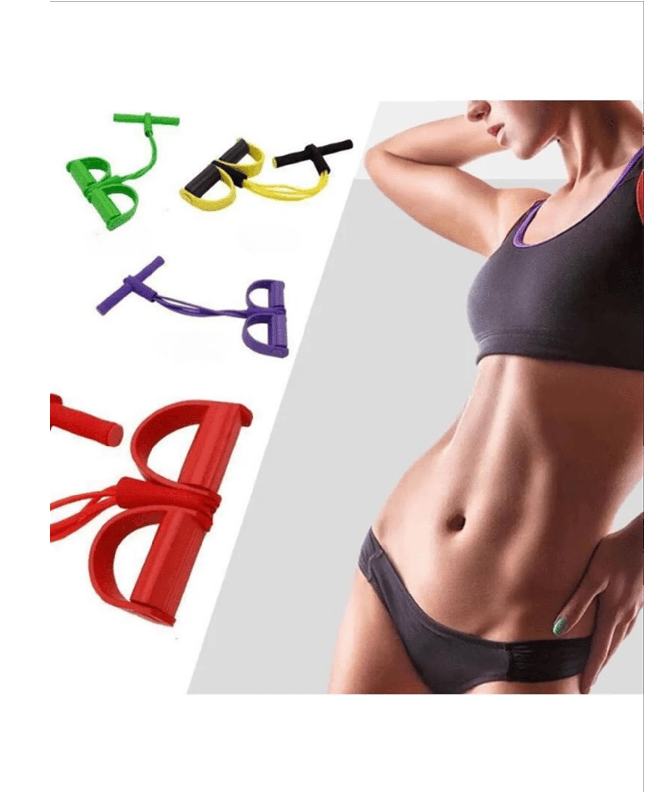 PACK X 2 LIGAS DE RESISTENCIA TRACCIÓN CON PEDAL PARA ENTRENAMIENTO -ROSADO - 4