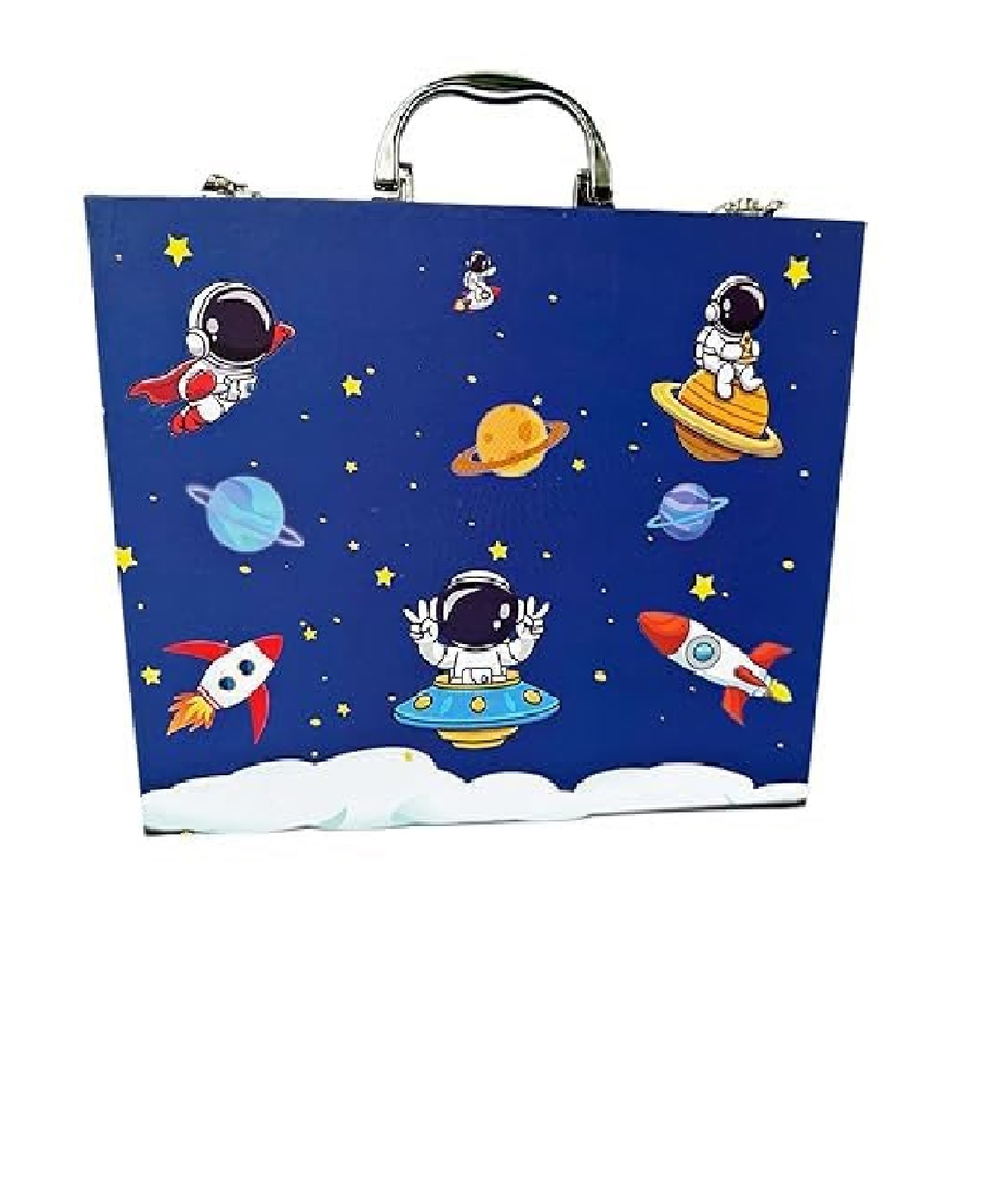 MALETA SET DE ARTE DE 50 PIEZAS DIBUJO PINTURA PARA NIÑOS AZUL - 4