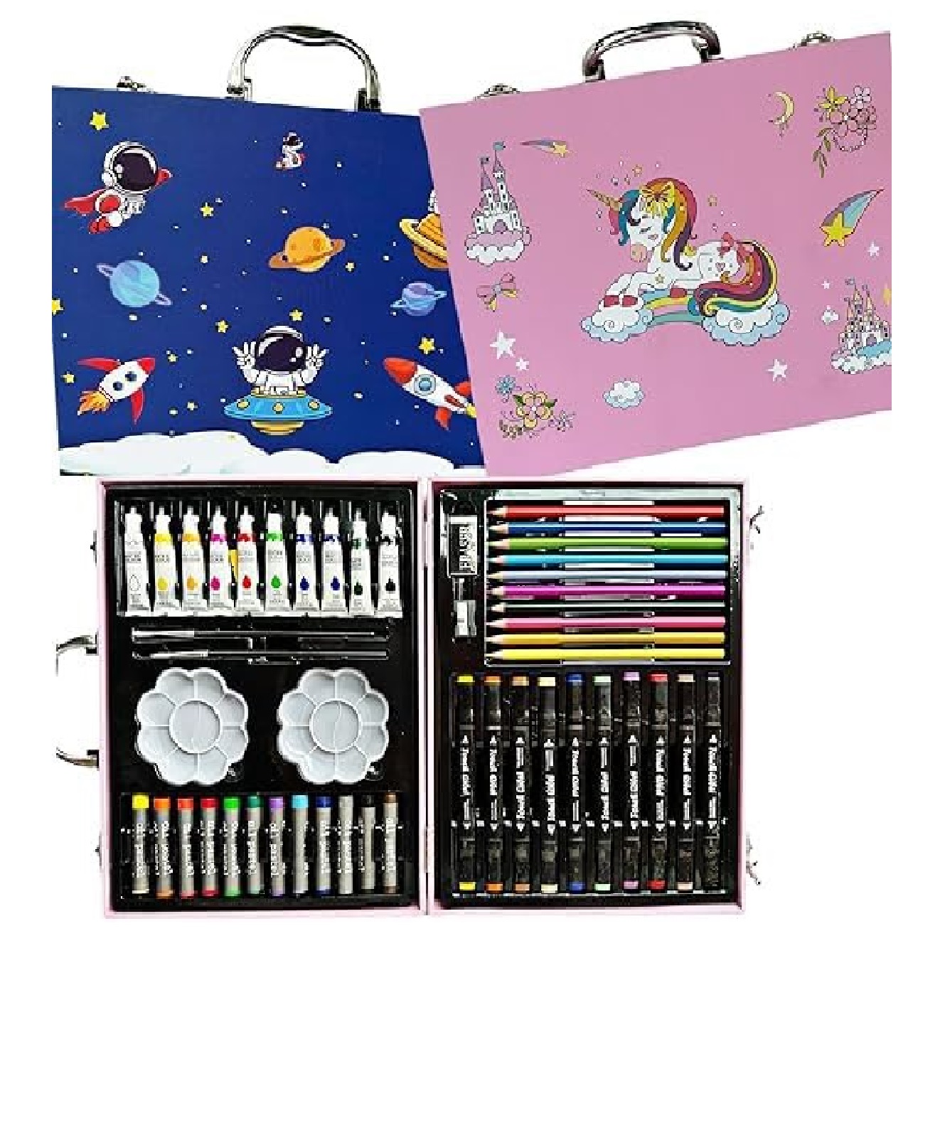 MALETA SET DE ARTE DE 50 PIEZAS DIBUJO PINTURA PARA NIÑOS AZUL - 5