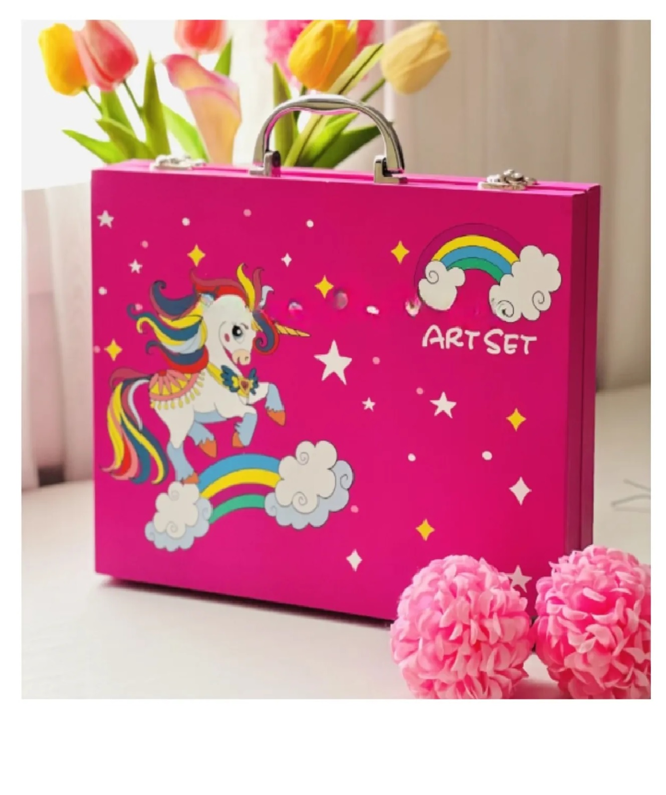MALETA SET DE ARTE DE 50 PIEZAS DIBUJO PINTURA PARA NIÑOS - 2