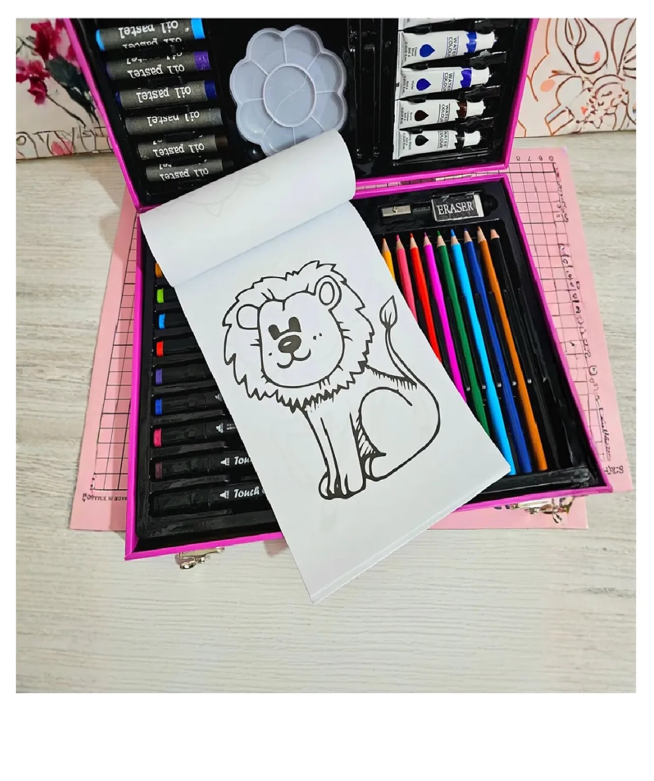 MALETA SET DE ARTE DE 50 PIEZAS DIBUJO PINTURA PARA NIÑOS - 3