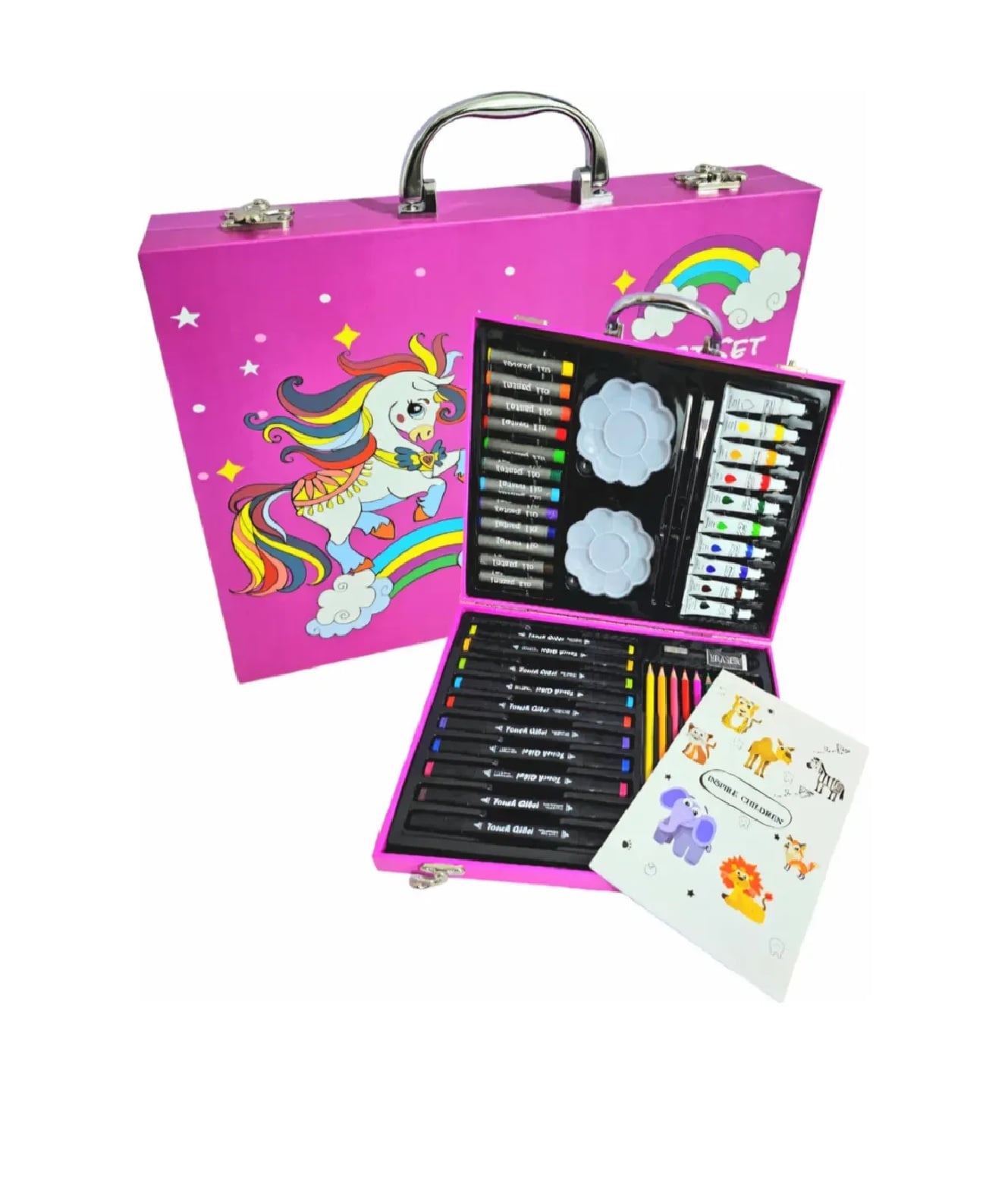 MALETA SET DE ARTE DE 50 PIEZAS DIBUJO PINTURA PARA NIÑOS - 4