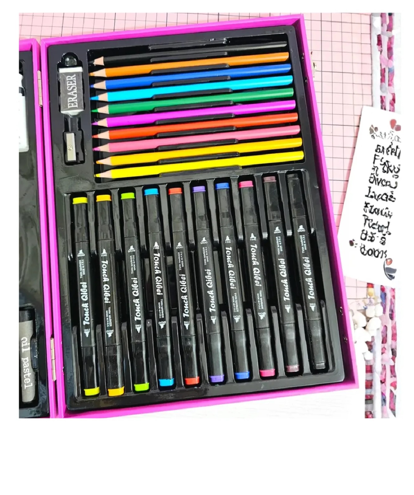 MALETA SET DE ARTE DE 50 PIEZAS DIBUJO PINTURA PARA NIÑOS - 5