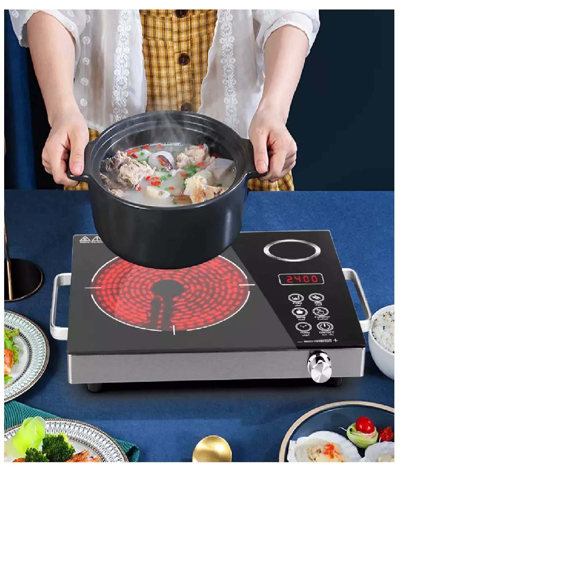 COCINA ELÉCTRICA INFRARROJA DIGITAL 3500W MARCA RAF - 3