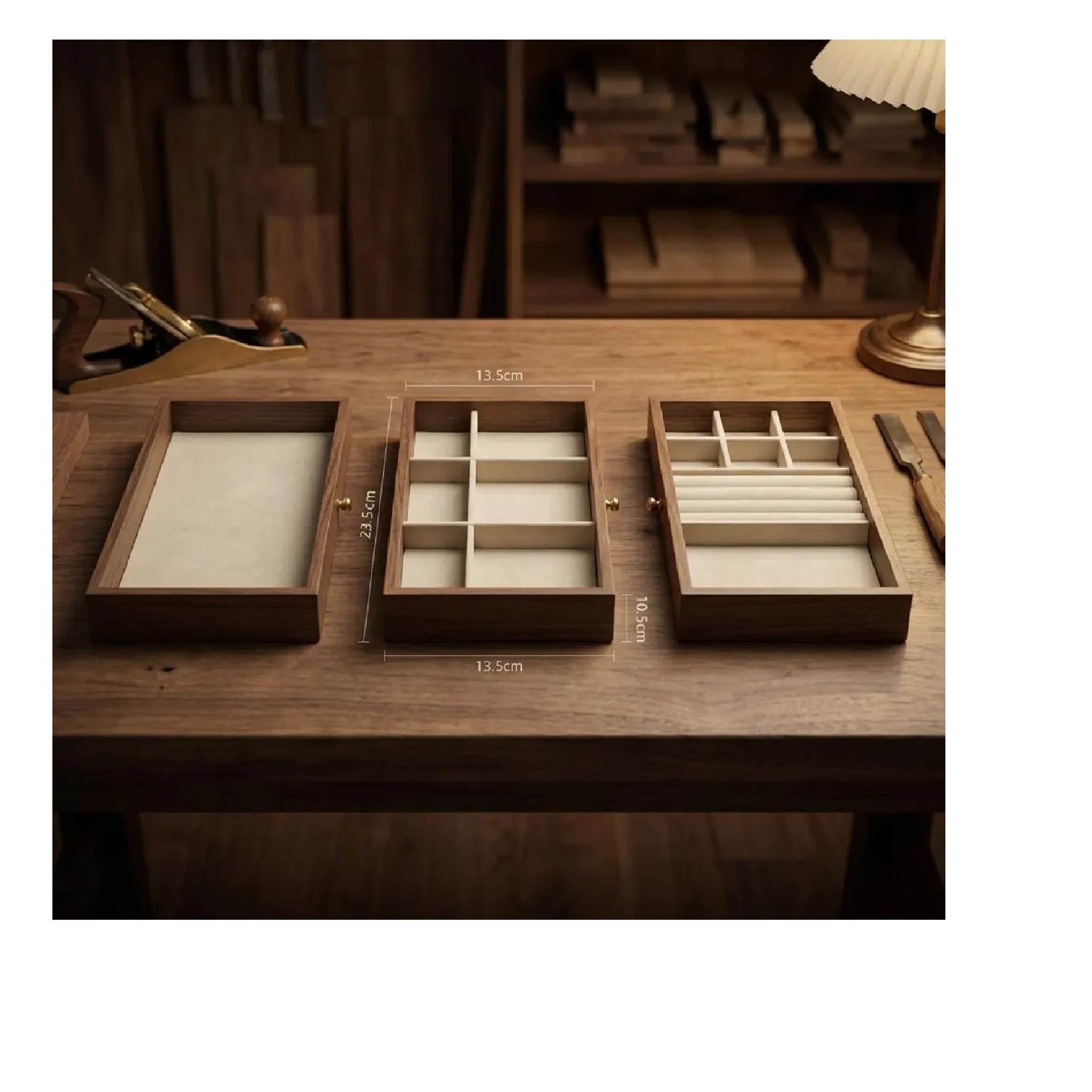 JOYERO ORGANIZADOR DE MADERA CON TAPA DE ACRÍLICO DE 3 NIVELES - 4