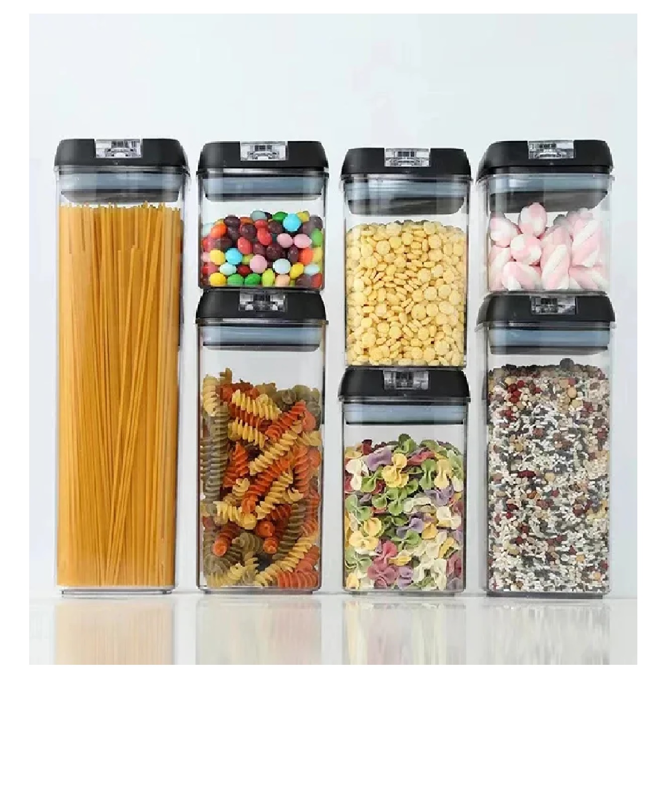SET DE 7 CONTENEDORES PARA COCINA CON TAPA HERMÉTICA - 6