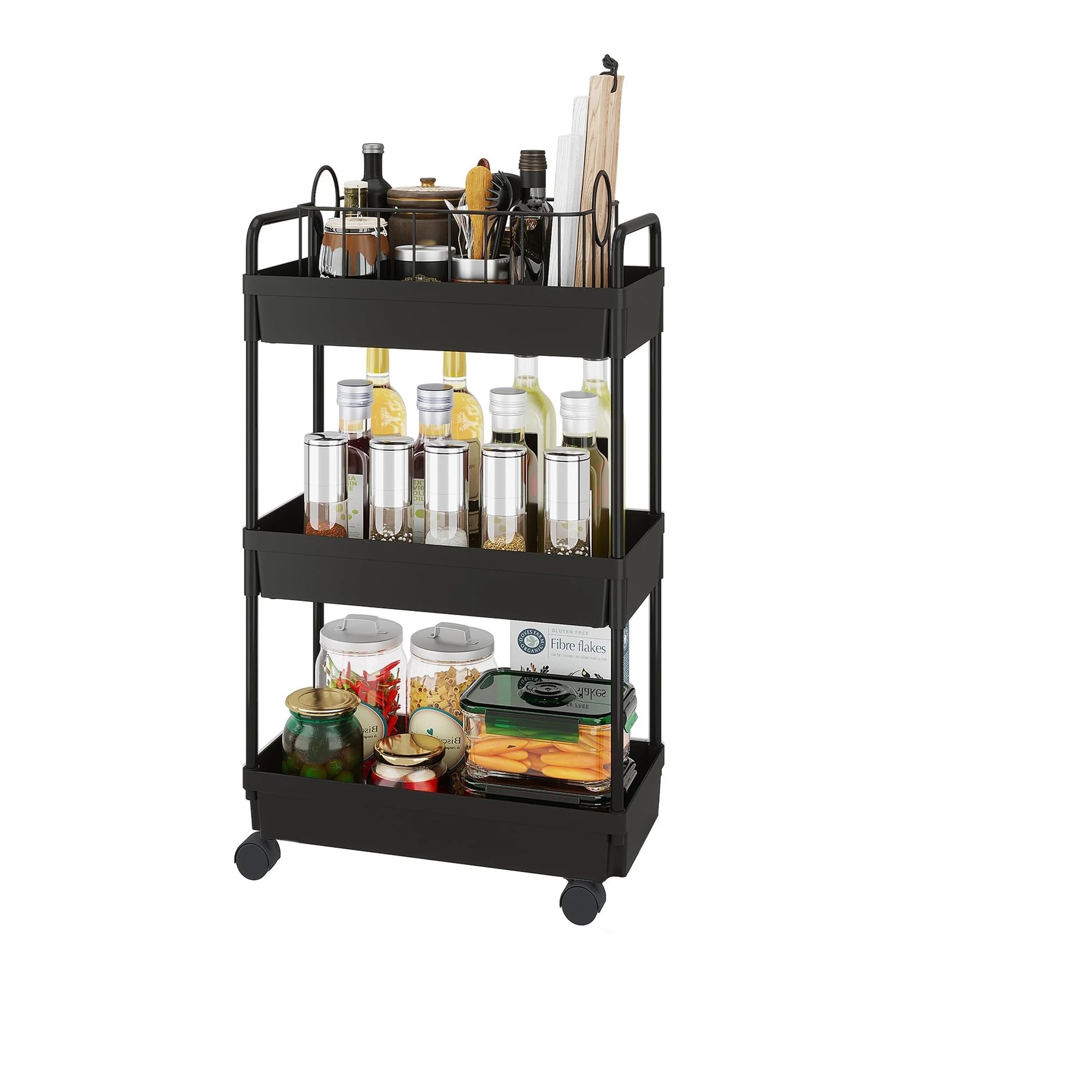 CARRITO DE ALMACENAMIENTO RODANTE ORGANIZADOR DE 3 NIVELES - 1