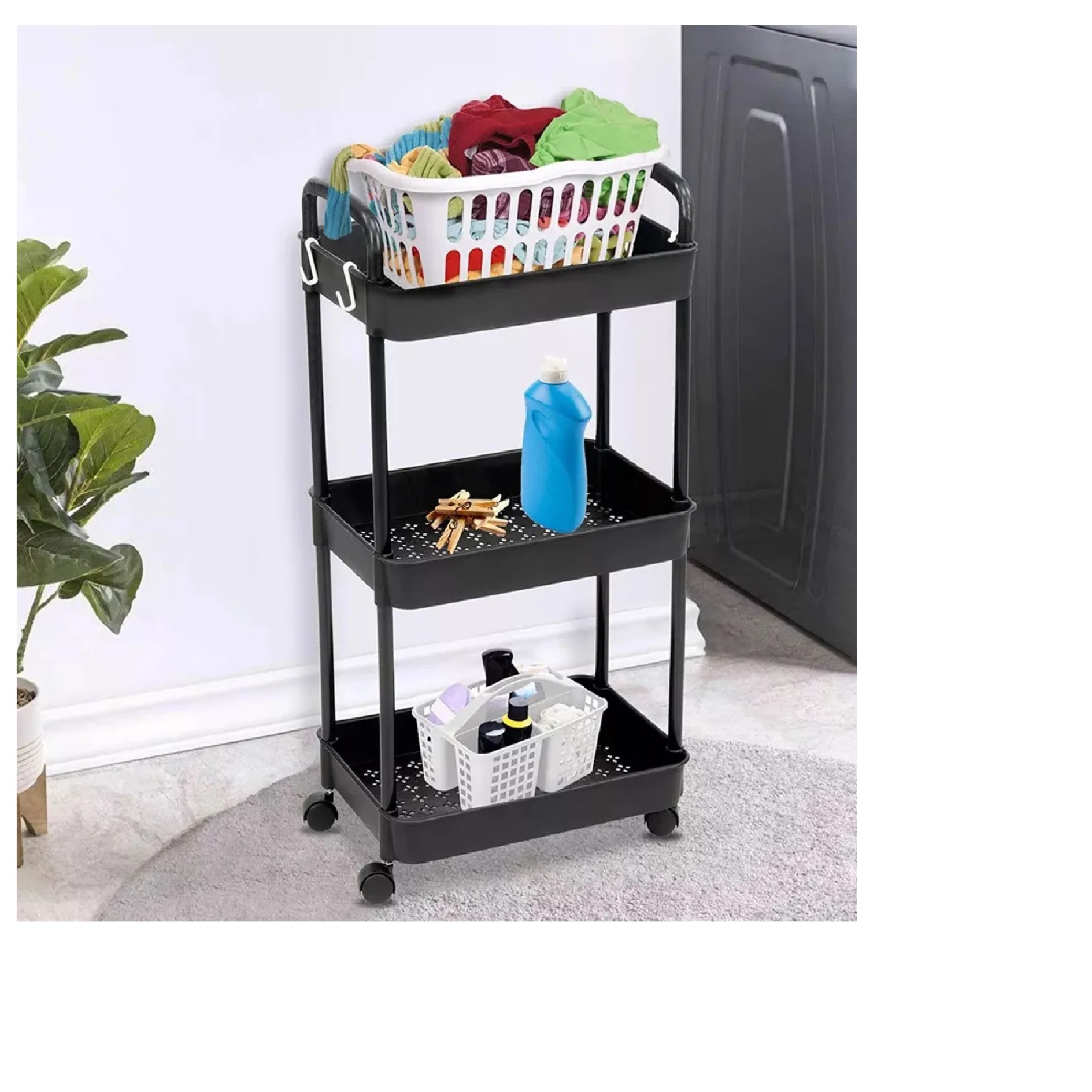 CARRITO DE ALMACENAMIENTO RODANTE ORGANIZADOR DE 3 NIVELES - 2