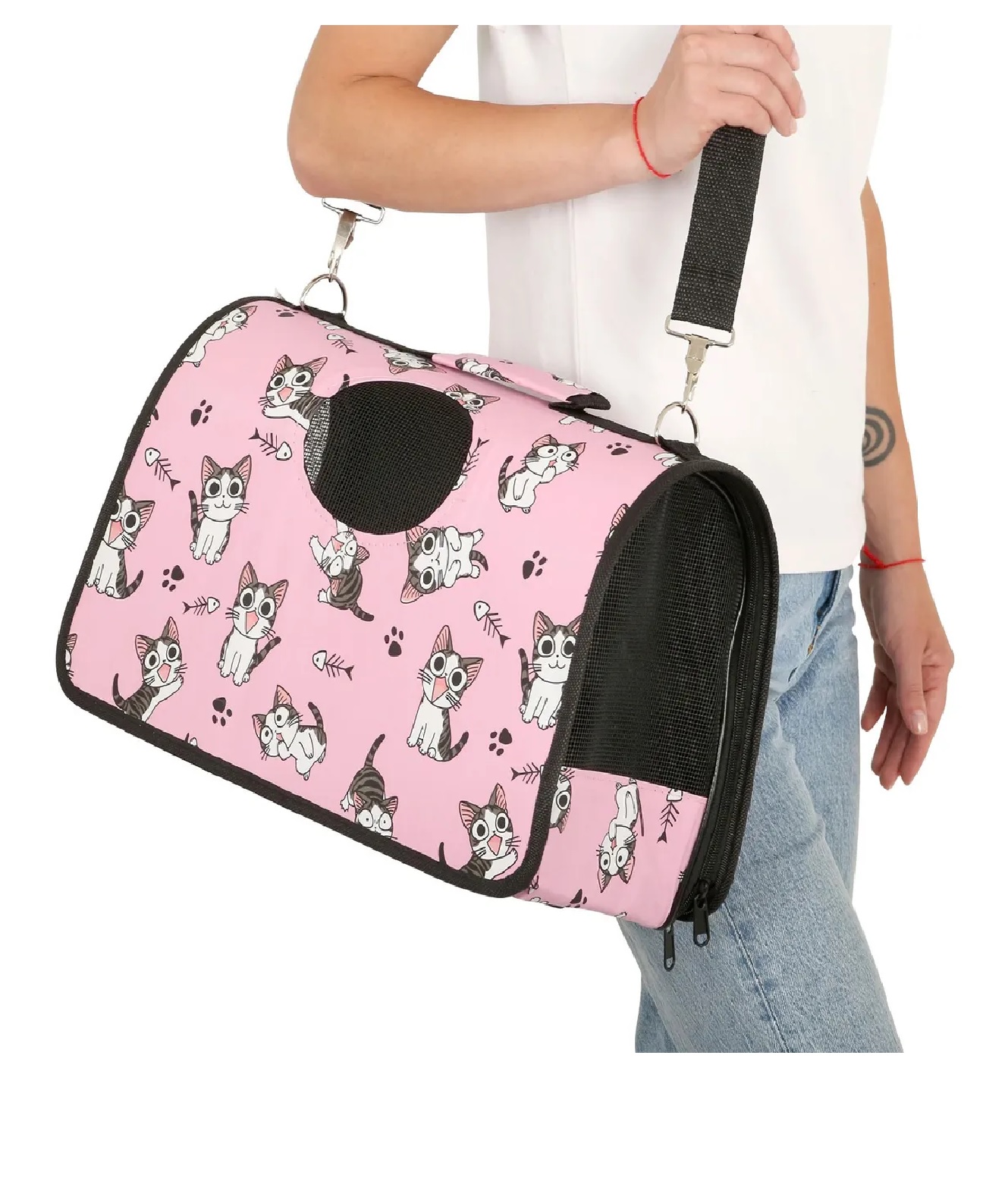 BOLSO MOCHILA TRANSPORTADORA PARA PERROS GATOS MASCOTAS - 1
