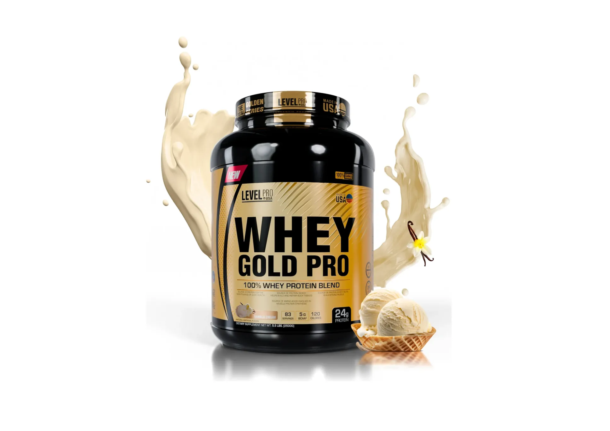 PROTEINA WHEY GOLD PRO 5.5 LB LEVEL PRO - 1