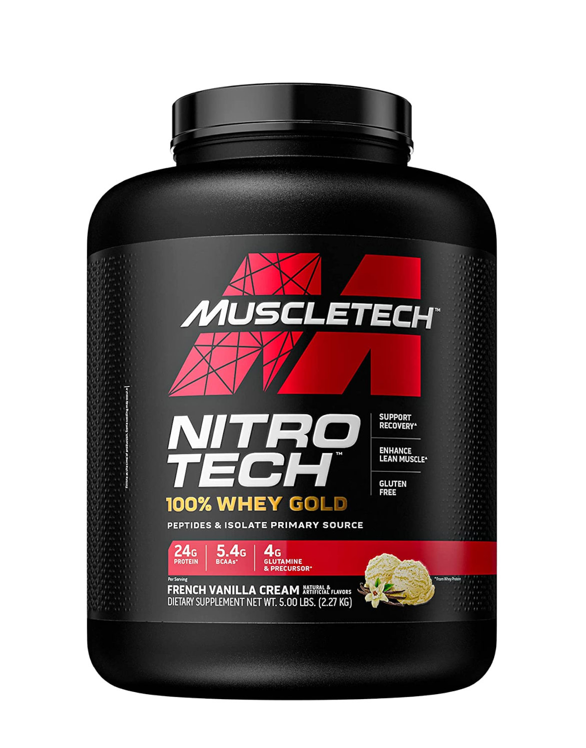 PROTEÍNA MUSCLETECH NITROTECH WHEYGOLD 5 LIBRAS VAINILLA - 1