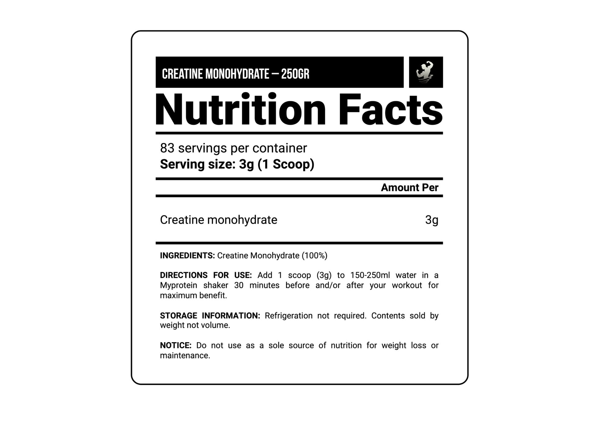 CREATINA MYPROTEIN MONO HIDRATADA 250 GR BOOSTS PERFORMANCE - 2