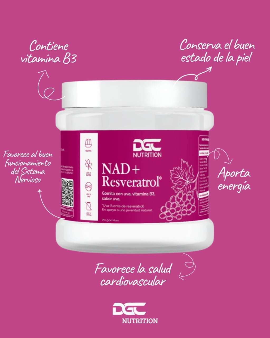 NAD CON RESVERATROL DGC 70GOMAS - 2