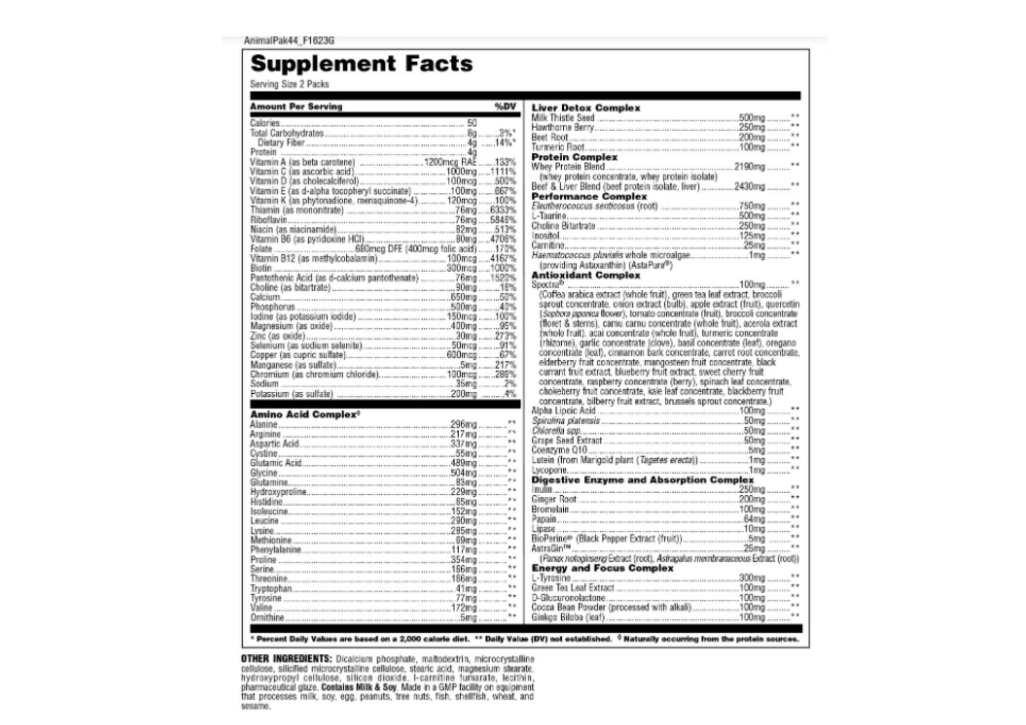 ANIMAL PAK MULTIVITAMIN 44 PACKS - 3