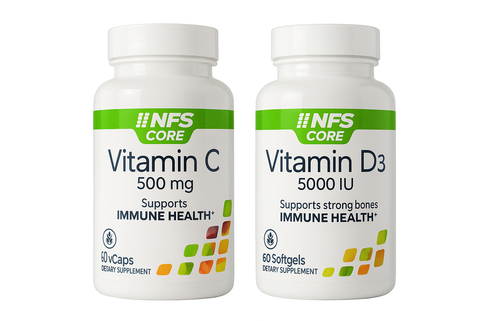 PACK VITAMINA C 60CAPS + VITAMINA D3 60CAPS NFS CORE - 1