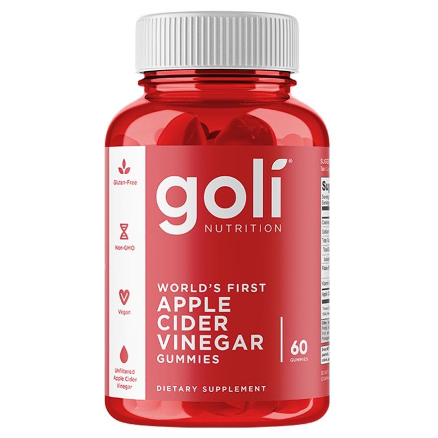 GOLI GOMITAS DE VINAGRE DE MANZANA 60 UNIDADES VEGANAS, SIN GLUTEN, CON VITAMINA B12 - 1