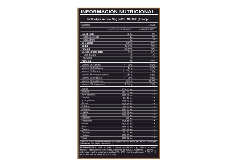 PROTEINA ADN PRO MASS XL 5KG - VAINILLA - 2