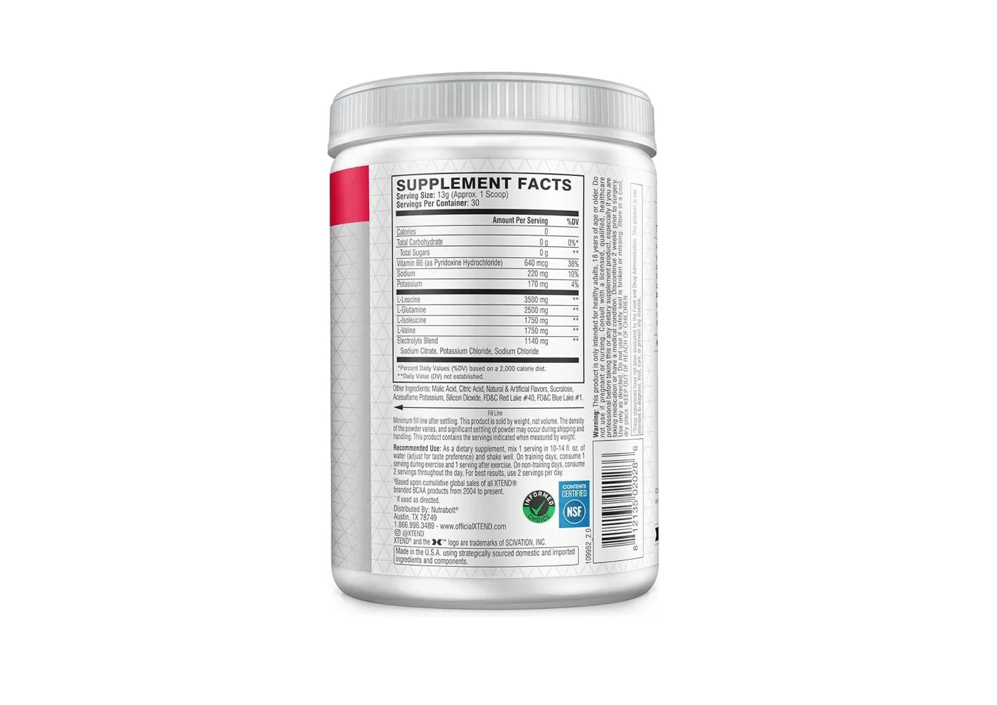 SCIVATION XTEND BCAA POLVO 392G PONCHE FRUTAS 30 SERV. PONCHE DE FRUTAS - 2