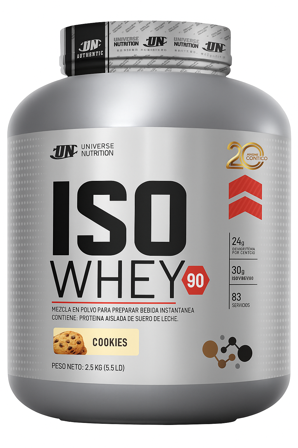 PROTEINA ISO WHEY 90 2.5KG VAINILLA + 100% CREATINA MADE IN USA UNIVERSE NUTRITION - 2