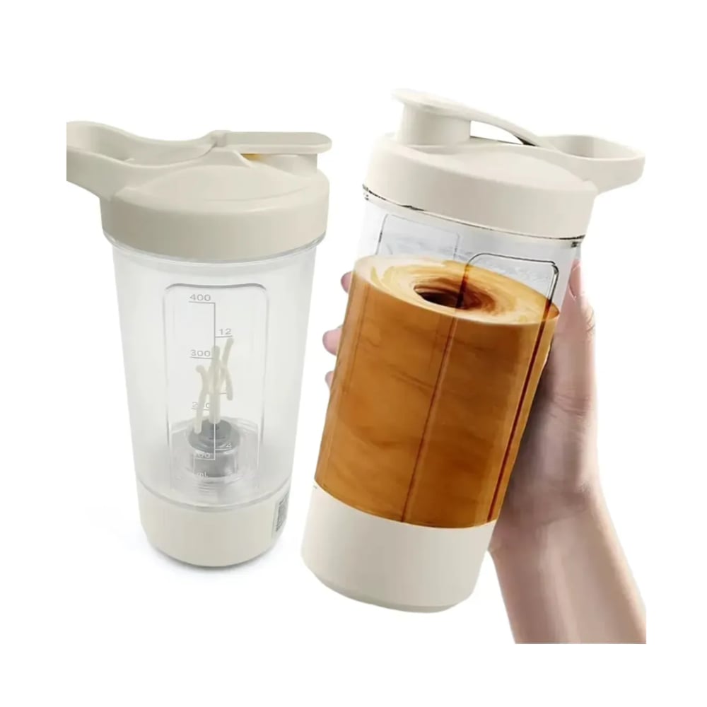 SHAKER PARA PROTEINA ELECTRICO USB 400 ML UNISEX BLANCO - 1