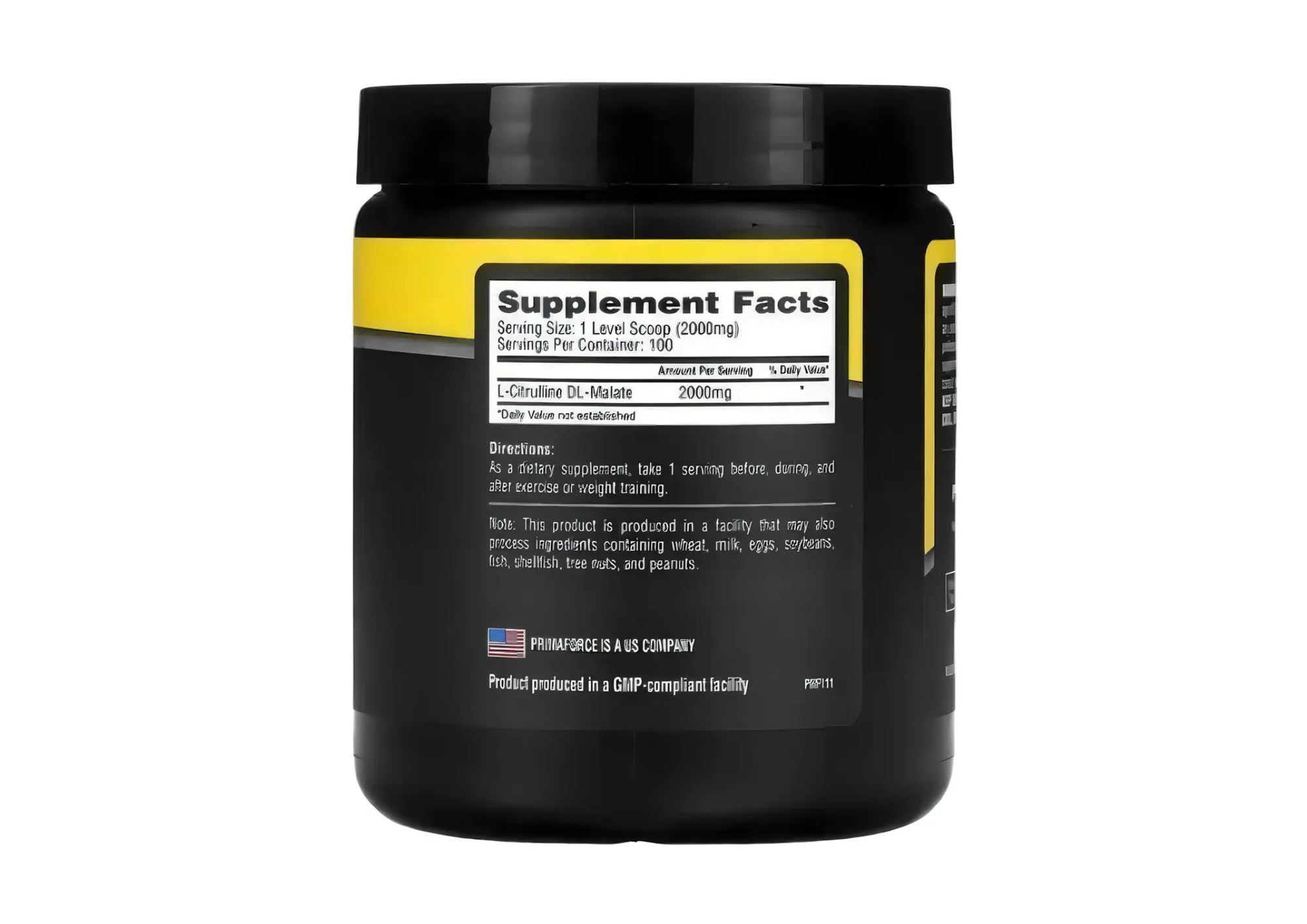 SUPLEMENTO DE MALATO DE CITRULINA PRIMAFORCE 200 G 100SERV - 2