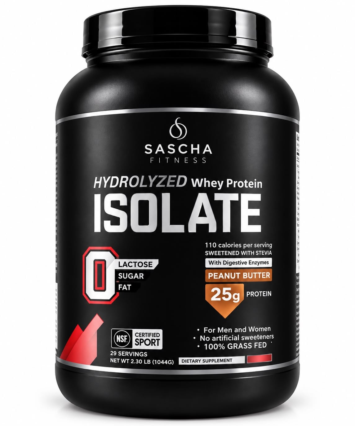 SASCHA FITNESS – HYDROLYZED WHEY PROTEIN ISOLATE PEANUT BUTTER 1 KG - 1