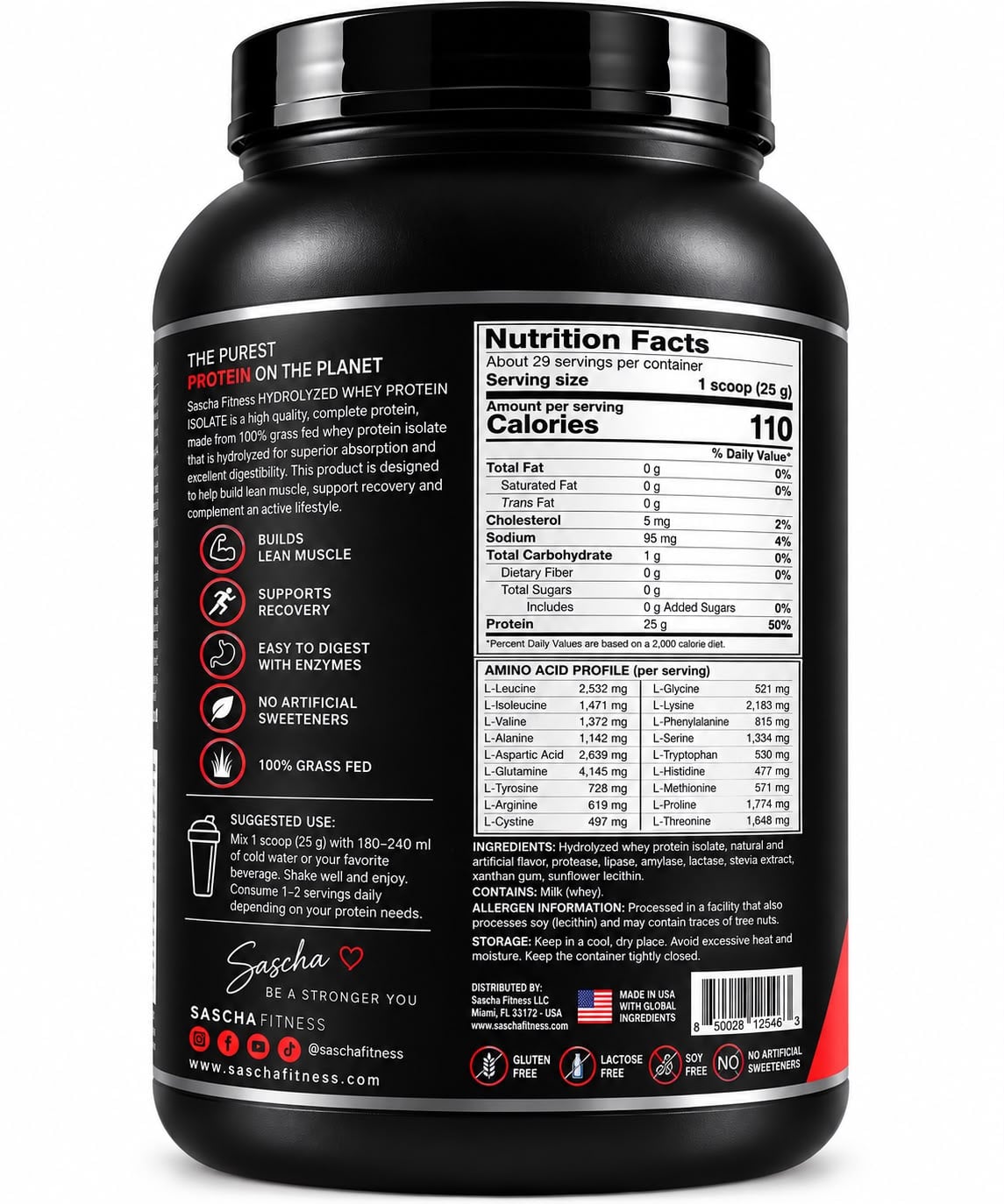 SASCHA FITNESS – HYDROLYZED WHEY PROTEIN ISOLATE PEANUT BUTTER 1 KG - 2